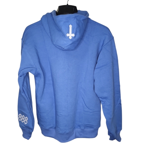 Our True Fate Unisex Adult Hoodie 888 Full Zip-up Blue - Picture 3 of 10